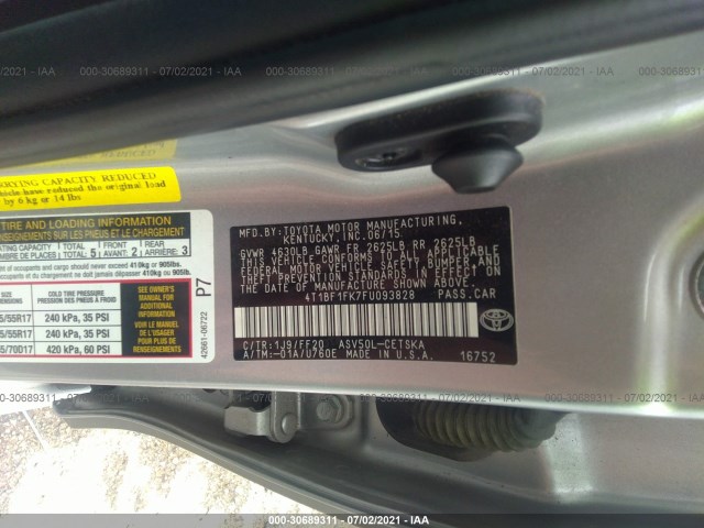 Photo 8 VIN: 4T1BF1FK7FU093828 - TOYOTA CAMRY 