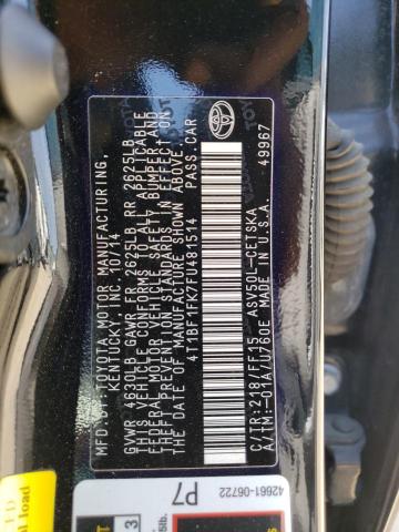 Photo 11 VIN: 4T1BF1FK7FU481514 - TOYOTA CAMRY 