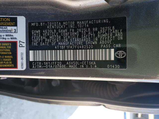 Photo 9 VIN: 4T1BF1FK7FU482520 - TOYOTA CAMRY LE 