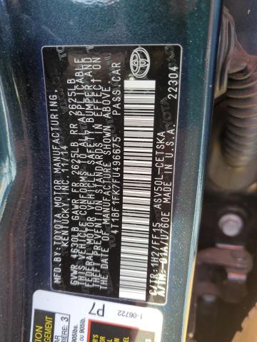 Photo 11 VIN: 4T1BF1FK7FU496675 - TOYOTA CAMRY 