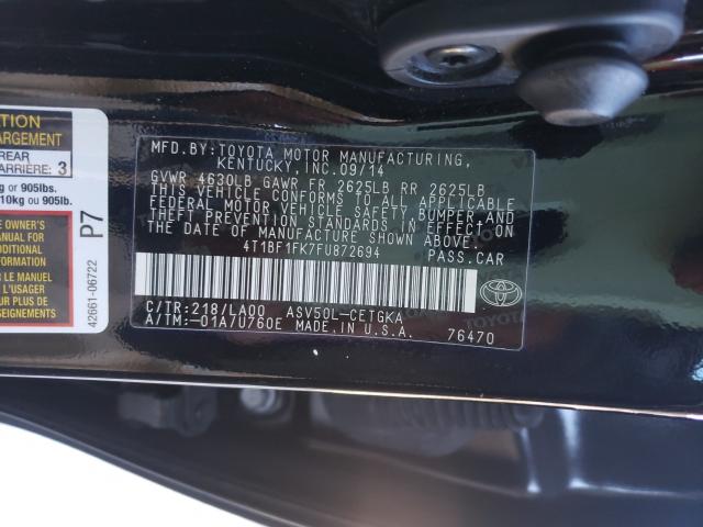 Photo 9 VIN: 4T1BF1FK7FU872694 - TOYOTA CAMRY LE 