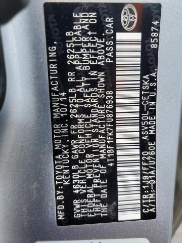 Photo 12 VIN: 4T1BF1FK7FU876938 - TOYOTA CAMRY 