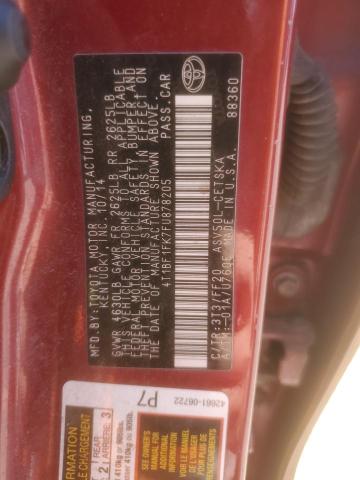 Photo 12 VIN: 4T1BF1FK7FU878205 - TOYOTA CAMRY 