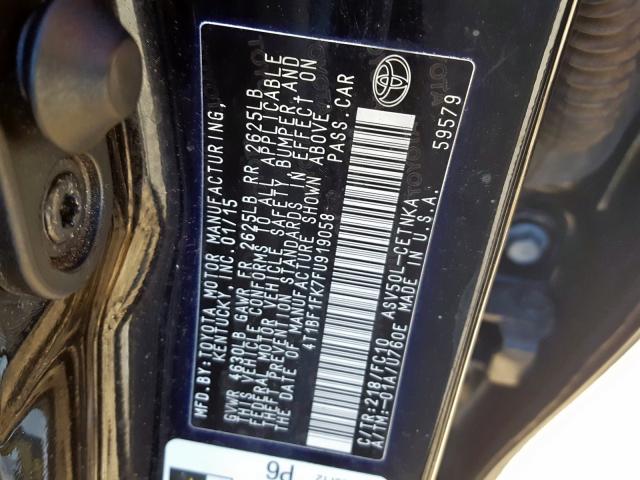 Photo 9 VIN: 4T1BF1FK7FU919058 - TOYOTA CAMRY LE 