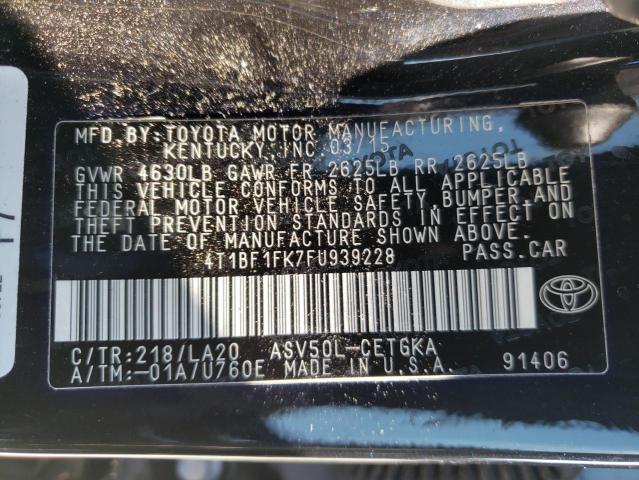 Photo 9 VIN: 4T1BF1FK7FU939228 - TOYOTA CAMRY LE 