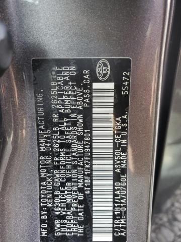 Photo 11 VIN: 4T1BF1FK7FU947801 - TOYOTA CAMRY LE 