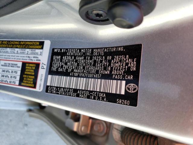 Photo 9 VIN: 4T1BF1FK7FU974657 - TOYOTA CAMRY LE 