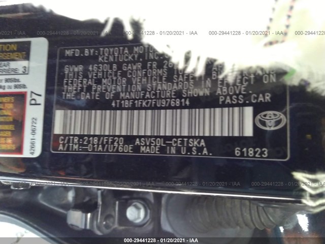 Photo 8 VIN: 4T1BF1FK7FU976814 - TOYOTA CAMRY 