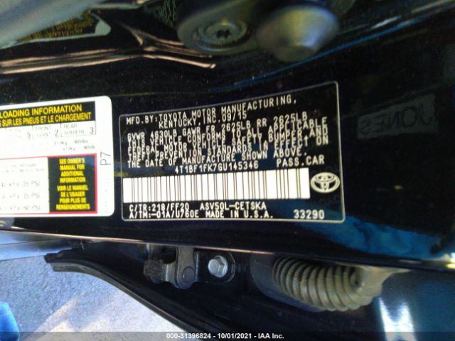 Photo 8 VIN: 4T1BF1FK7GU145346 - TOYOTA CAMRY 