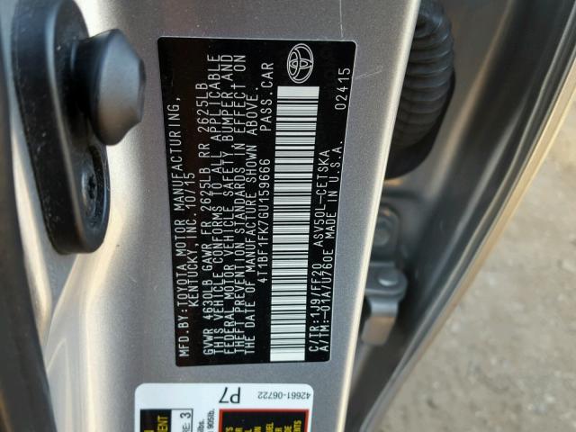 Photo 9 VIN: 4T1BF1FK7GU159666 - TOYOTA CAMRY LE 