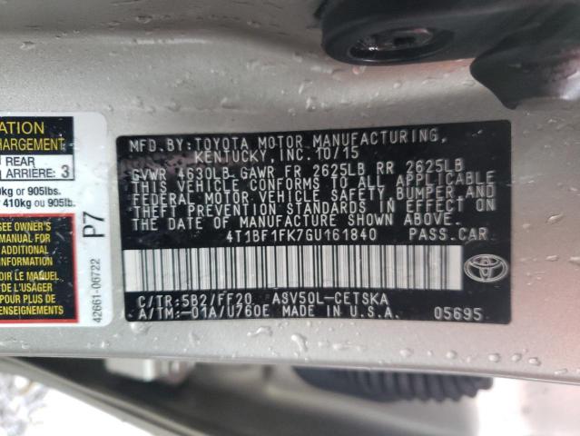 Photo 9 VIN: 4T1BF1FK7GU161840 - TOYOTA CAMRY LE 