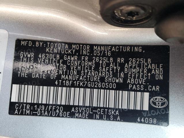 Photo 12 VIN: 4T1BF1FK7GU260500 - TOYOTA CAMRY 