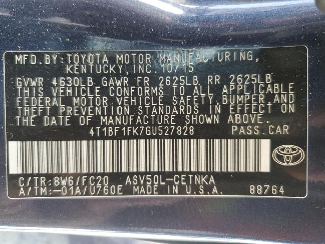 Photo 11 VIN: 4T1BF1FK7GU527828 - TOYOTA CAMRY LE 