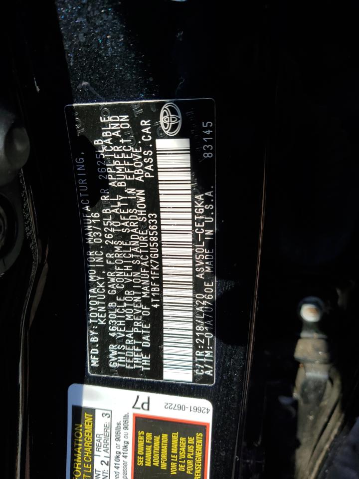 Photo 11 VIN: 4T1BF1FK7GU585633 - TOYOTA CAMRY 