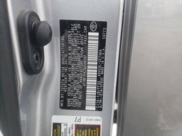 Photo 9 VIN: 4T1BF1FK7GU596597 - TOYOTA CAMRY LE 