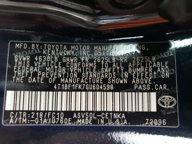 Photo 11 VIN: 4T1BF1FK7GU604598 - TOYOTA CAMRY 