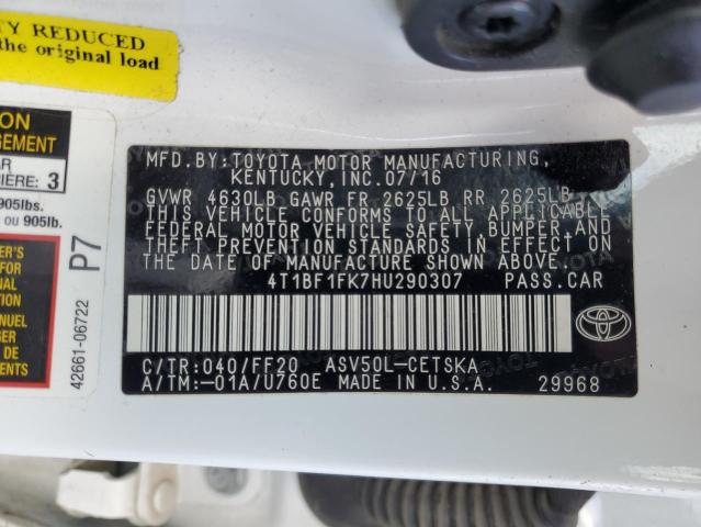 Photo 12 VIN: 4T1BF1FK7HU290307 - TOYOTA CAMRY LE 