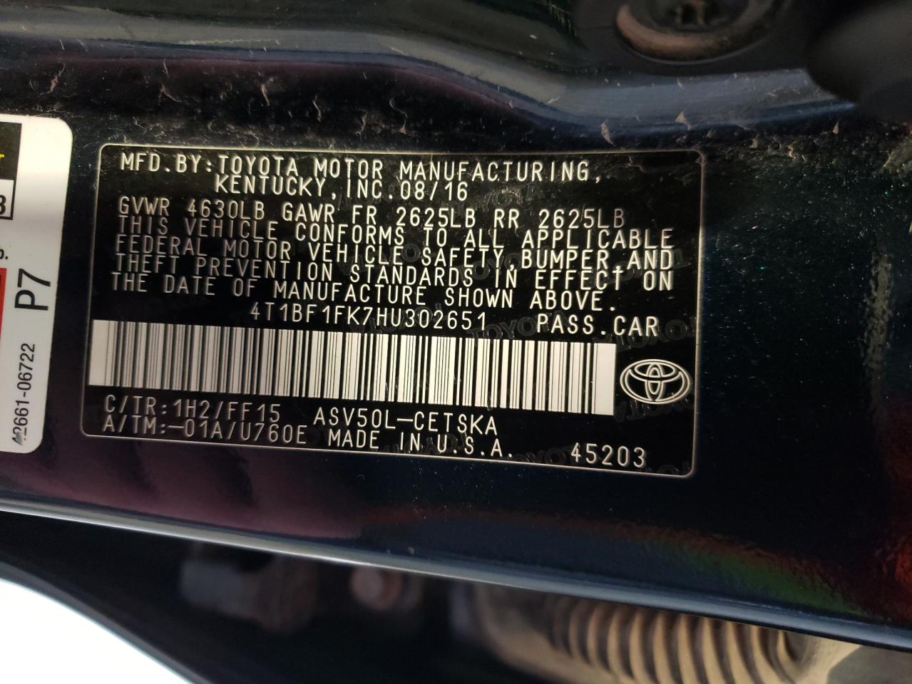 Photo 11 VIN: 4T1BF1FK7HU302651 - TOYOTA CAMRY 