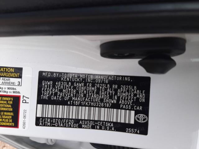 Photo 9 VIN: 4T1BF1FK7HU326187 - TOYOTA CAMRY LE 