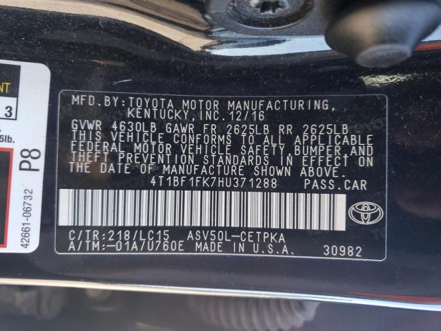 Photo 11 VIN: 4T1BF1FK7HU371288 - TOYOTA CAMRY LE 