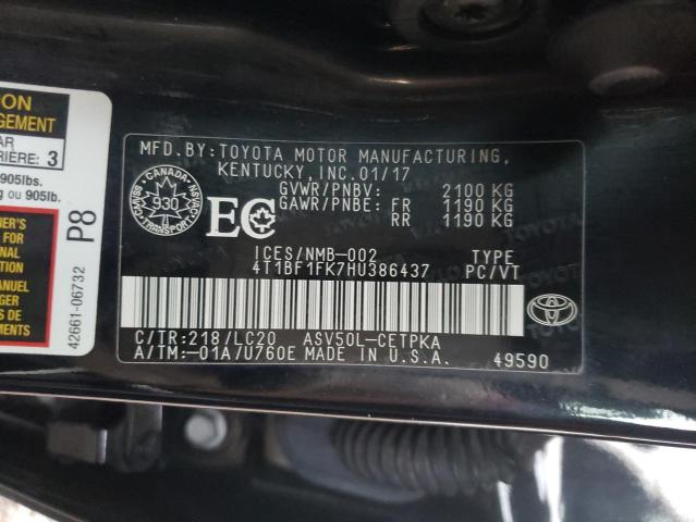 Photo 12 VIN: 4T1BF1FK7HU386437 - TOYOTA CAMRY XLE 