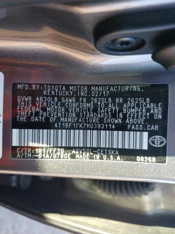 Photo 12 VIN: 4T1BF1FK7HU393114 - TOYOTA CAMRY LE 