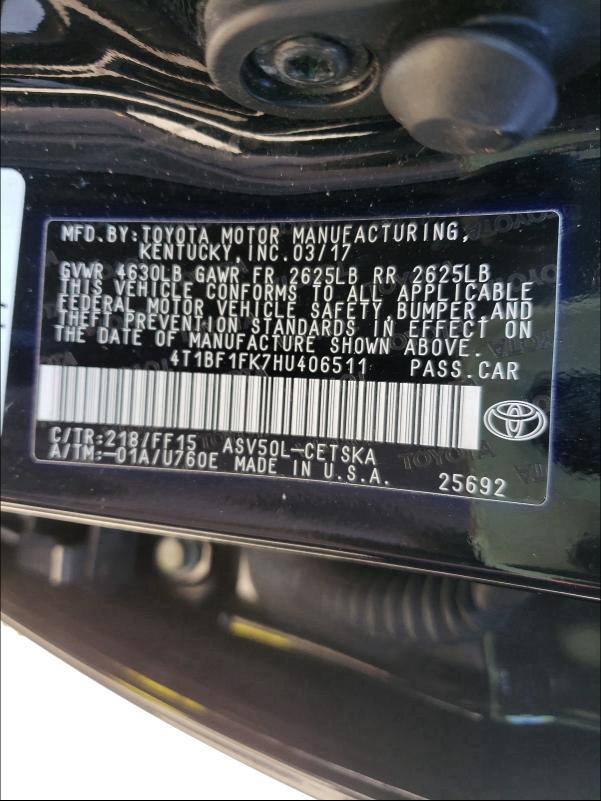 Photo 9 VIN: 4T1BF1FK7HU406511 - TOYOTA CAMRY LE 