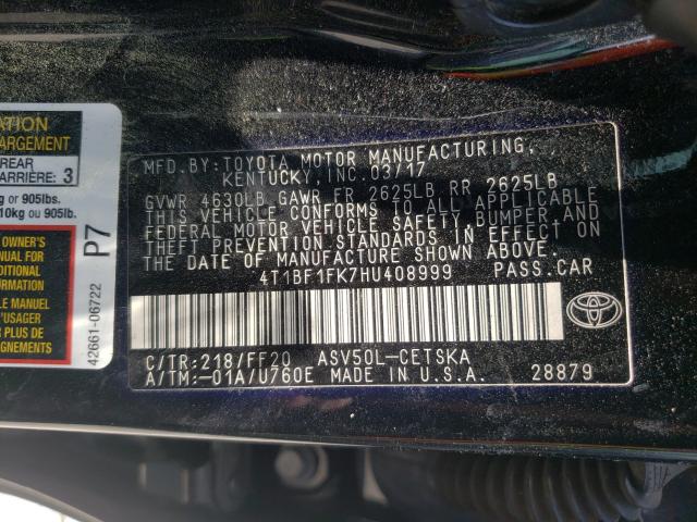 Photo 9 VIN: 4T1BF1FK7HU408999 - TOYOTA CAMRY LE 