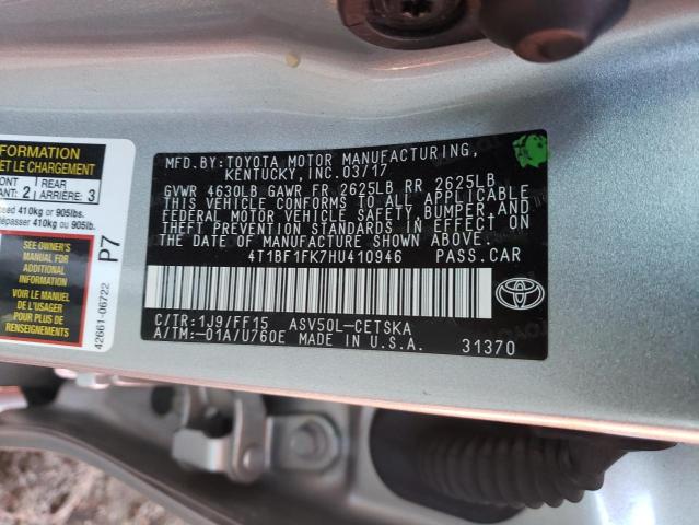 Photo 11 VIN: 4T1BF1FK7HU410946 - TOYOTA CAMRY LE 