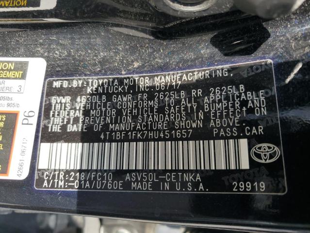 Photo 11 VIN: 4T1BF1FK7HU451657 - TOYOTA CAMRY 