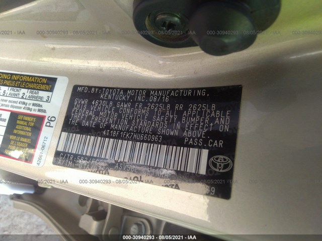 Photo 8 VIN: 4T1BF1FK7HU660963 - TOYOTA CAMRY 