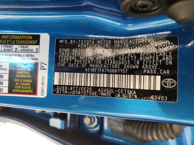 Photo 9 VIN: 4T1BF1FK7HU661157 - TOYOTA CAMRY LE 