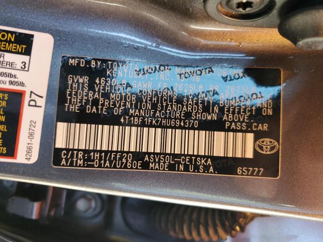 Photo 11 VIN: 4T1BF1FK7HU694370 - TOYOTA CAMRY 