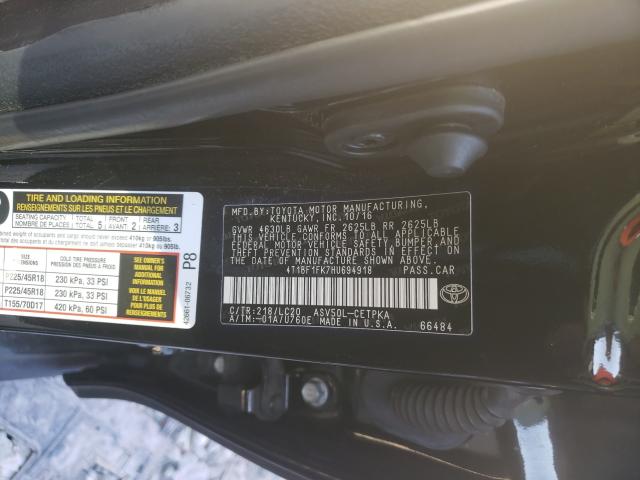 Photo 9 VIN: 4T1BF1FK7HU694918 - TOYOTA CAMRY LE 