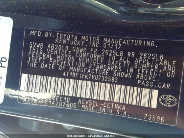 Photo 8 VIN: 4T1BF1FK7HU732583 - TOYOTA CAMRY 