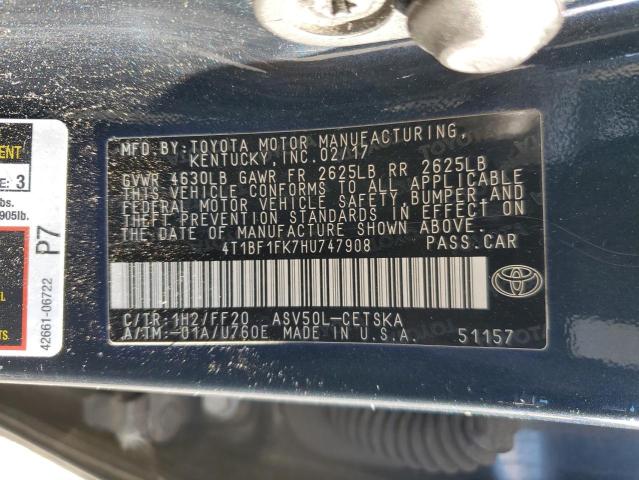 Photo 11 VIN: 4T1BF1FK7HU747908 - TOYOTA CAMRY LE 