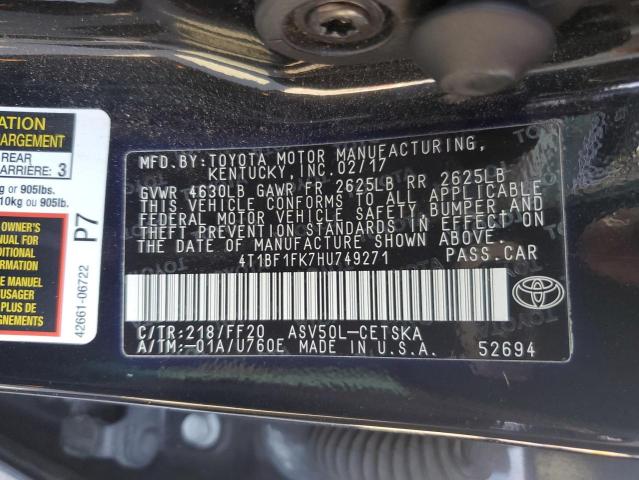 Photo 11 VIN: 4T1BF1FK7HU749271 - TOYOTA CAMRY 