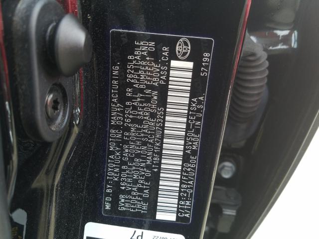 Photo 9 VIN: 4T1BF1FK7HU753255 - TOYOTA CAMRY LE 