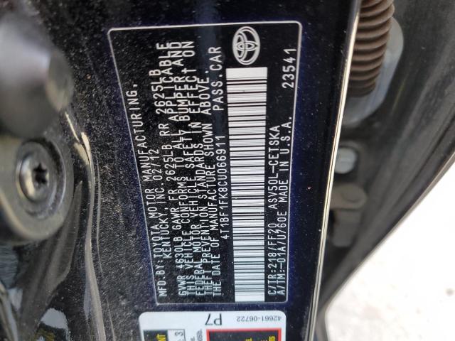 Photo 12 VIN: 4T1BF1FK8CU066911 - TOYOTA CAMRY BASE 