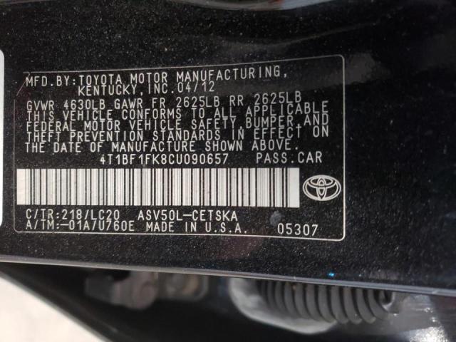 Photo 9 VIN: 4T1BF1FK8CU090657 - TOYOTA CAMRY BASE 