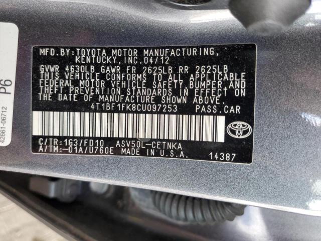 Photo 9 VIN: 4T1BF1FK8CU097253 - TOYOTA CAMRY BASE 