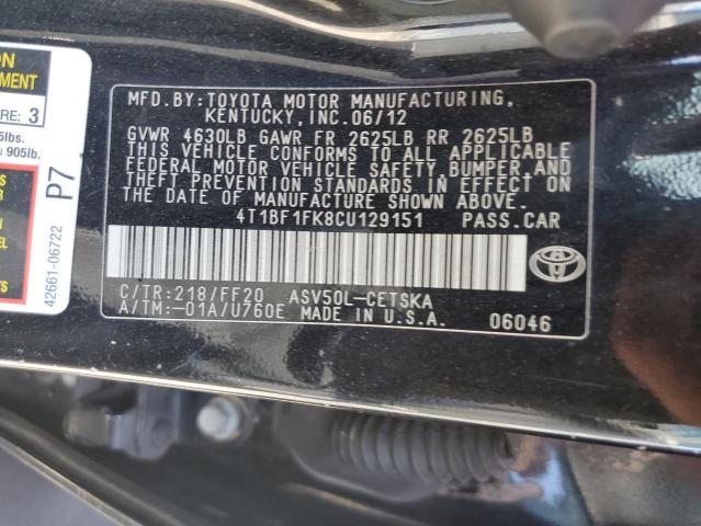 Photo 11 VIN: 4T1BF1FK8CU129151 - TOYOTA CAMRY BASE 