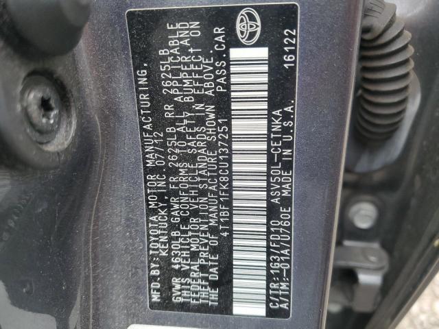 Photo 11 VIN: 4T1BF1FK8CU137251 - TOYOTA CAMRY BASE 