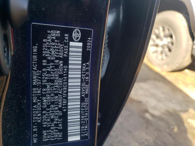 Photo 9 VIN: 4T1BF1FK8CU141140 - TOYOTA CAMRY BASE 