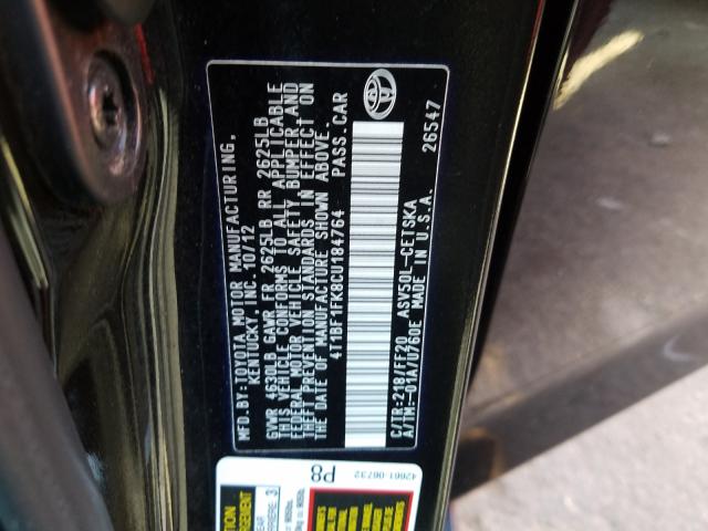 Photo 9 VIN: 4T1BF1FK8CU184764 - TOYOTA CAMRY BASE 