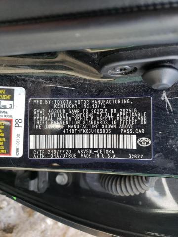 Photo 9 VIN: 4T1BF1FK8CU189835 - TOYOTA CAMRY BASE 