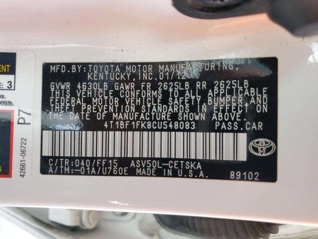 Photo 11 VIN: 4T1BF1FK8CU548083 - TOYOTA CAMRY 