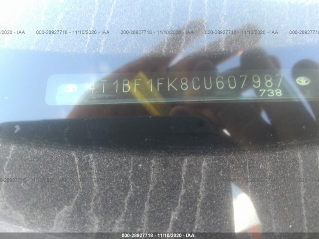 Photo 8 VIN: 4T1BF1FK8CU607987 - TOYOTA CAMRY 