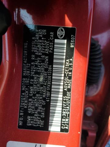 Photo 12 VIN: 4T1BF1FK8CU613384 - TOYOTA CAMRY BASE 