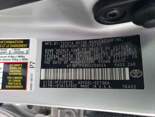 Photo 11 VIN: 4T1BF1FK8DU209454 - TOYOTA CAMRY L 